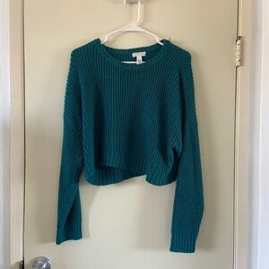 Teal Cropped Sweater